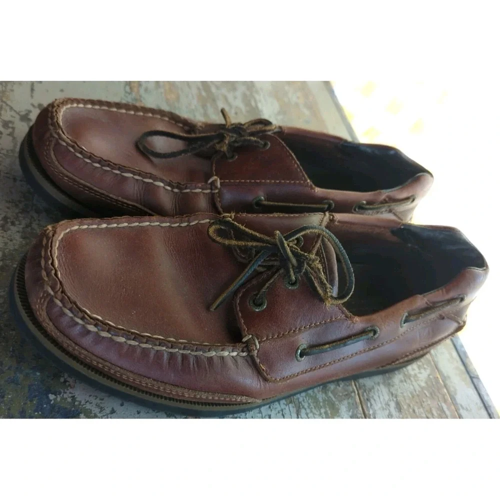Mens Sperry Top-Sider Collection Brown Leather Upper Boat Shoes Size‎ 10.5M